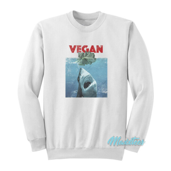 Vegan Jaws Shark Parody Sweatshirt