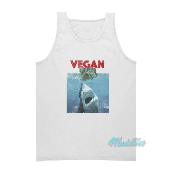 Vegan Jaws Shark Parody Tank Top