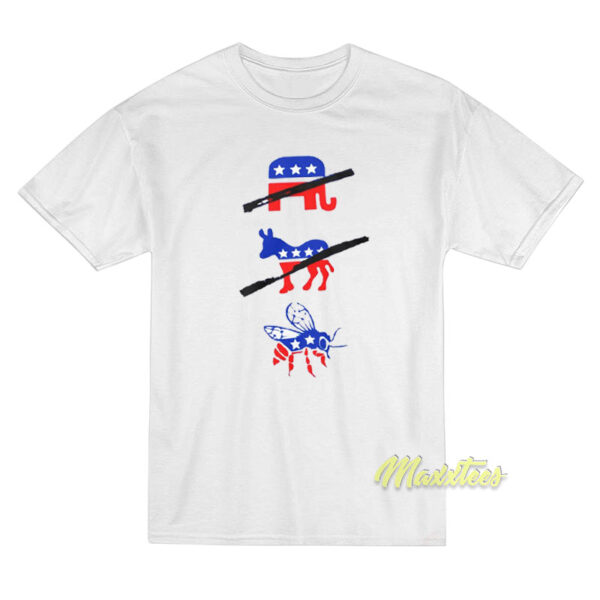 Elephant Donkey Bee American Flag T-Shirt
