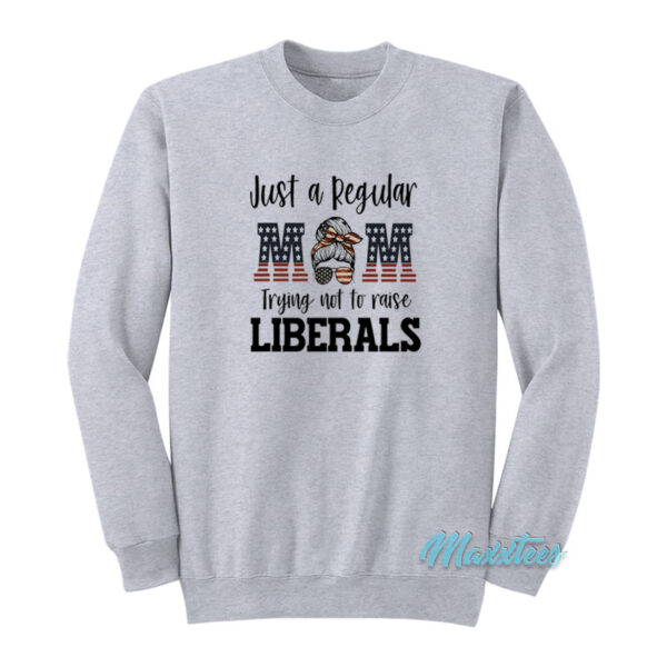 Just A Regular Mom Trying Not To Raise Liberals Sweatshirt