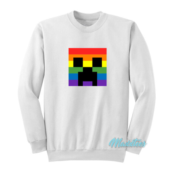 Minecraft Rainbow Creeper Face Sweatshirt