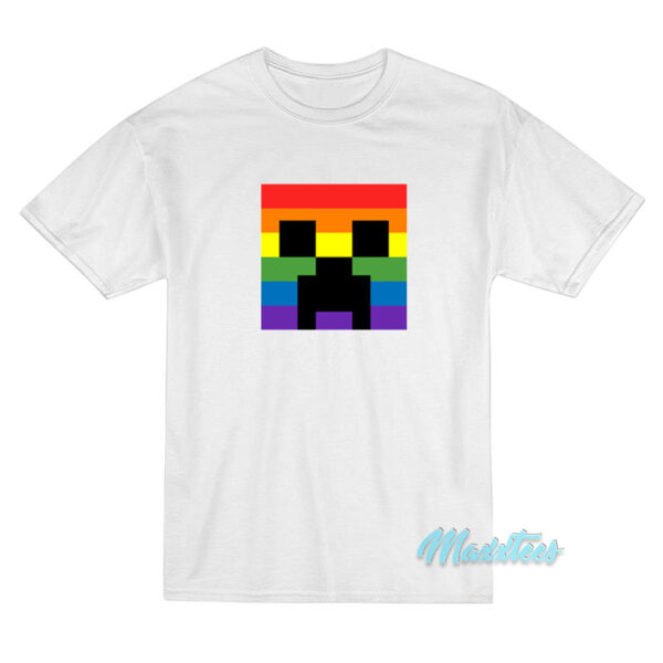 Minecraft Rainbow Creeper Face T-Shirt