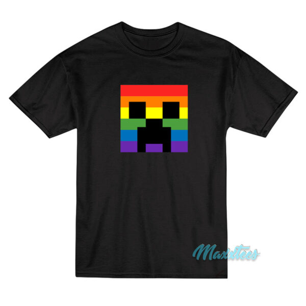 Minecraft Rainbow Creeper Face T-Shirt