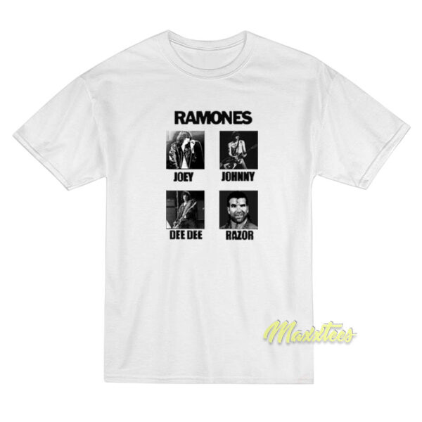Ramones Joey Johnny Dee Razor T-Shirt