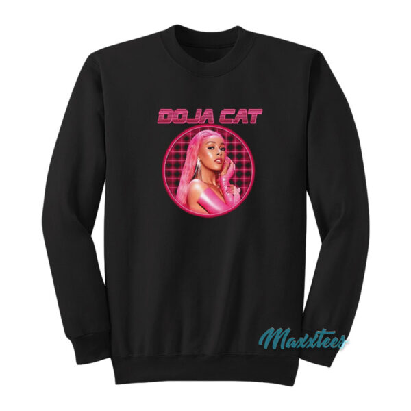 Doja Cat Hot Pink Laser Grid Portrait Sweatshirt