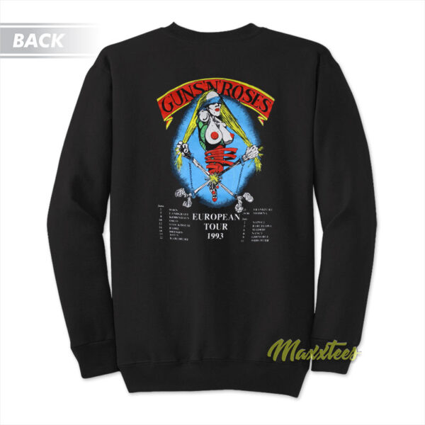 Guns N Roses Pretty Tied Up Euro Tour 1993 Sweatshirt