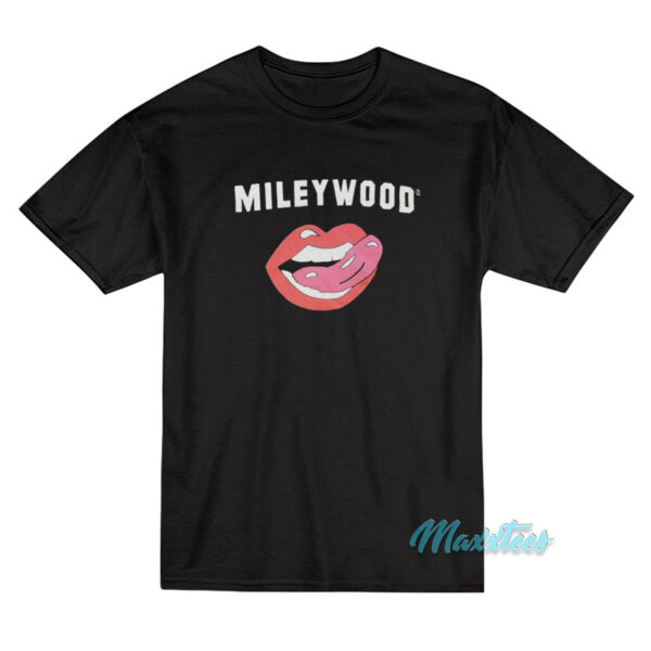 Miley Cyrus Mileywood Mouth Licking Lips T-Shirt