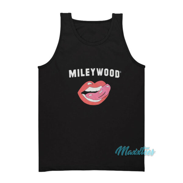 Miley Cyrus Mileywood Mouth Licking Lips Tank Top
