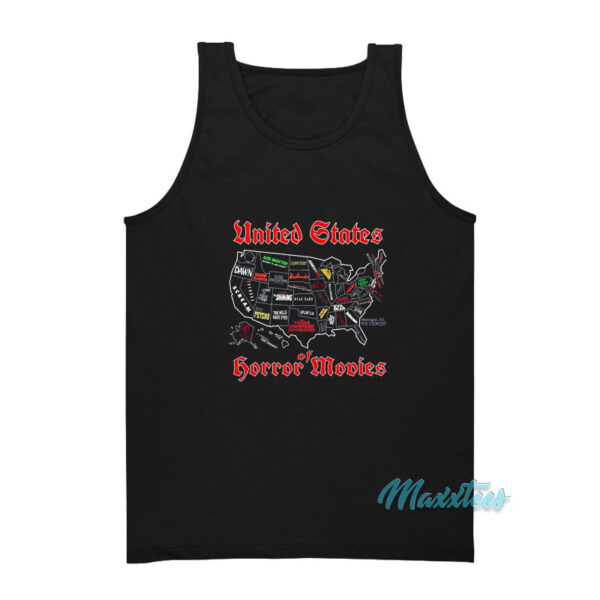 United States Of Horror Movies Map Tank Top