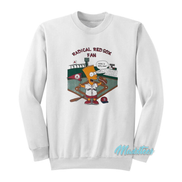Bart Simpson Radical Red Sox Fan Sweatshirt