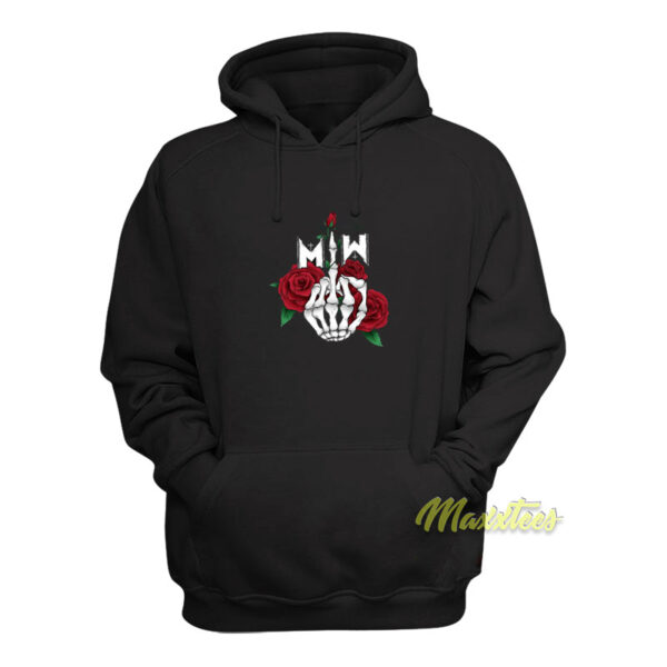 Rose Middle Finger Motionless In White Hoodie