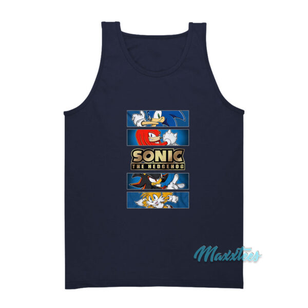 Sonic The Hedgehog Gold Foil Logo Tank Top