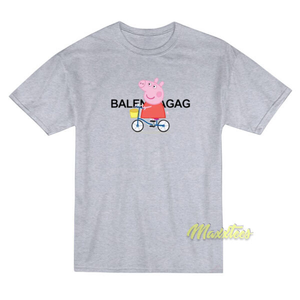Balenciaga Peppa Pig Bicycle Parody Funny T-Shirt