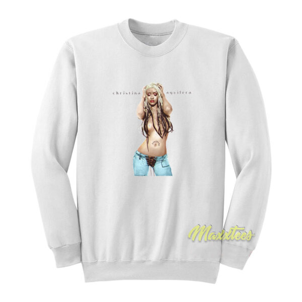 Christina Aguilera Striped Cover Sweatshirt