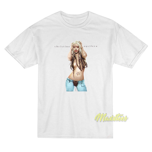 Christina Aguilera Striped Cover T-Shirt