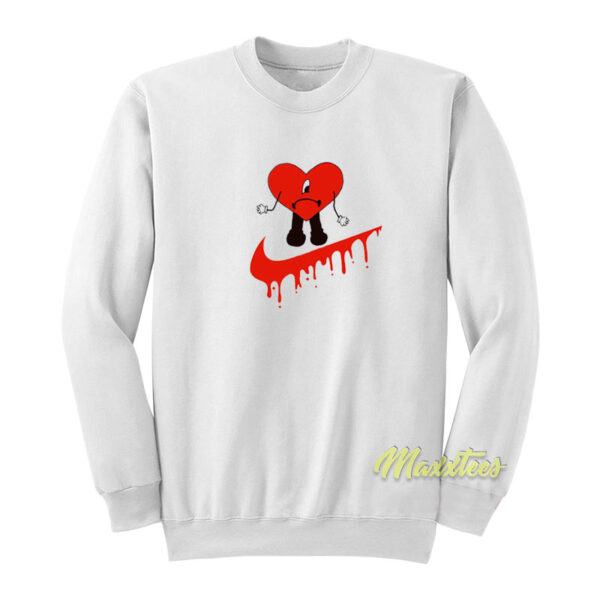 Bad Bunny Sad Heart Nike Funny Sweatshirt