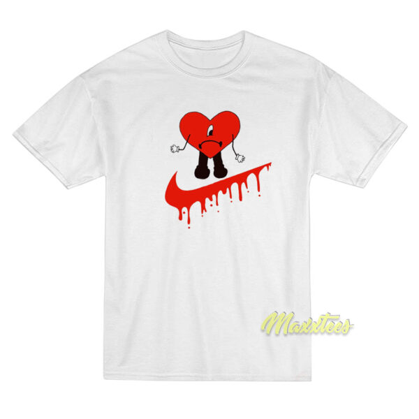 Bad Bunny Nike Sad Heart Parody T-Shirt
