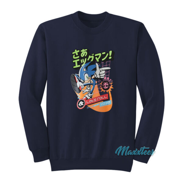 Sonic The Hedgehog With Kanji Let's Roll Sweatshirt