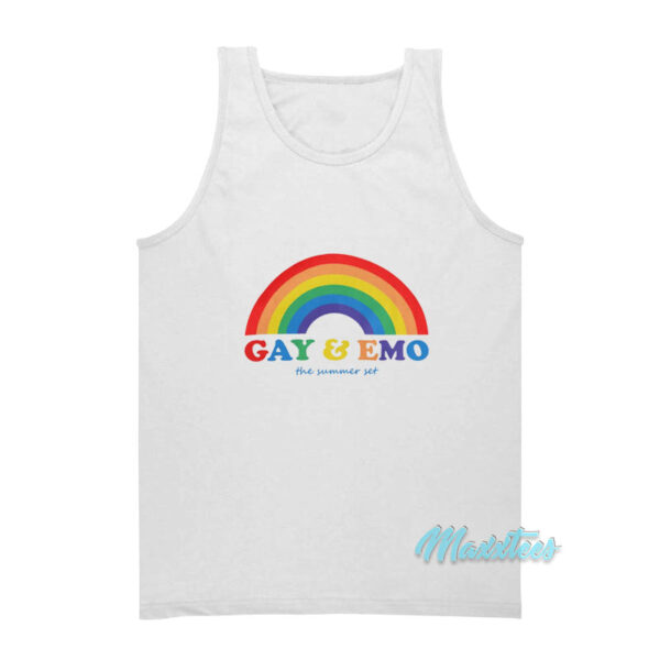 Gay And Emo The Summer Set Rainbow Tank Top