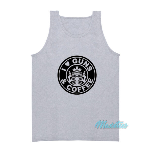 I Love Guns And Coffee Starbucks Tank Top