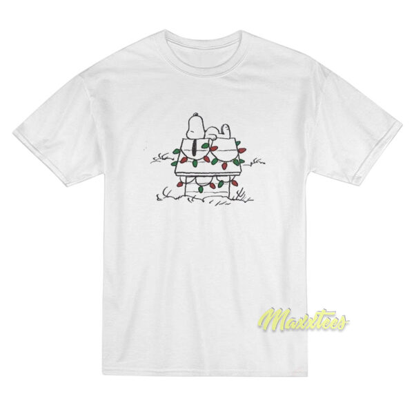 Peanuts Snoopy Doghouse Christmas Light T-Shirt