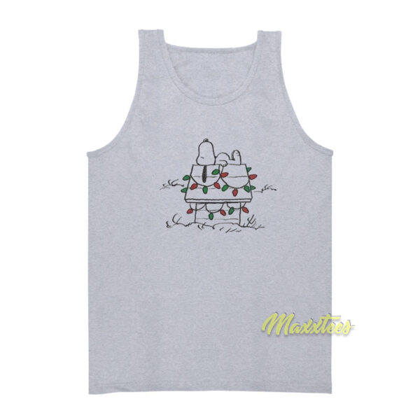 Peanuts Snoopy Doghouse Christmas Light Tank Top