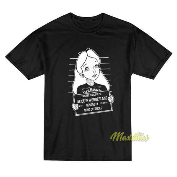 Twisted Alice In Wonderland Mugshot T-Shirt