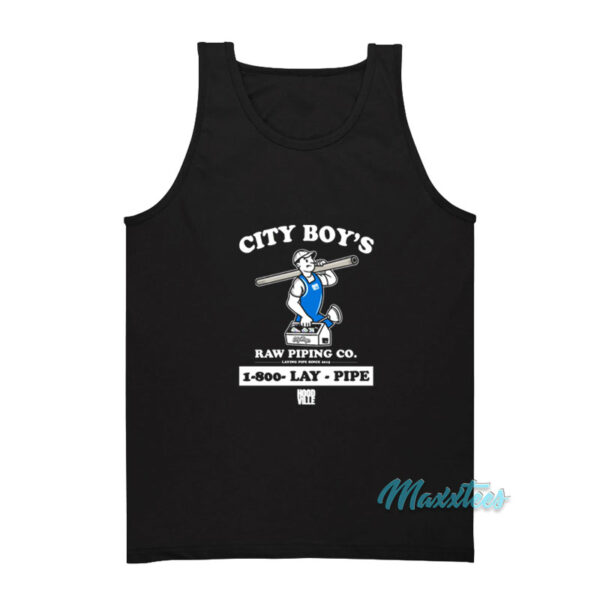 City Boy's Raw Piping Co Lay Pipe Tank Top