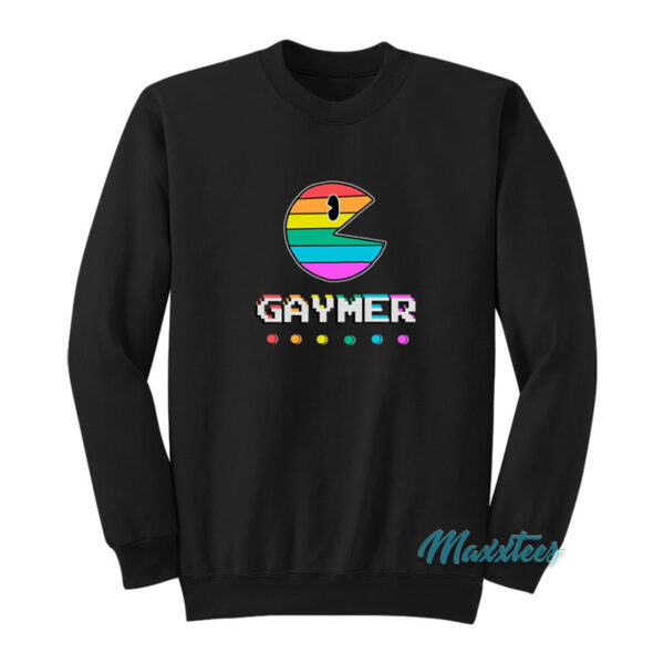 Gaymer Gay Gamer Pac Man Pride Sweatshirt
