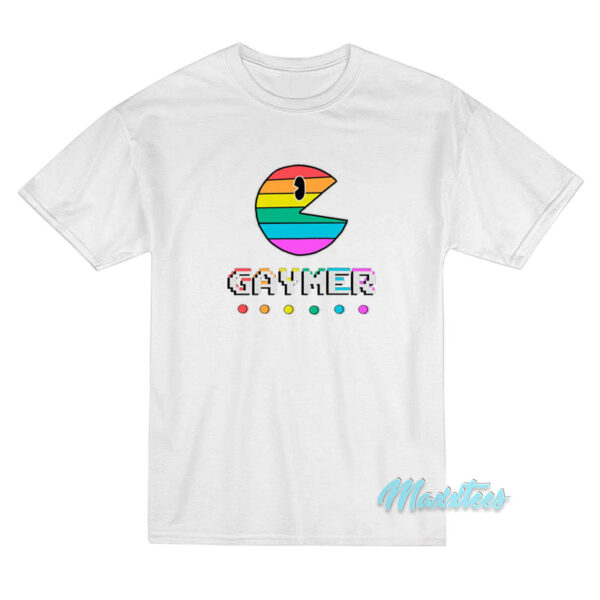 Gaymer Gay Gamer Pac Man Pride T-Shirt