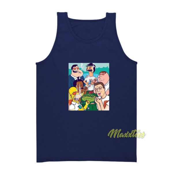 Simpson Smoking Weed and Hank Hill Tank Top