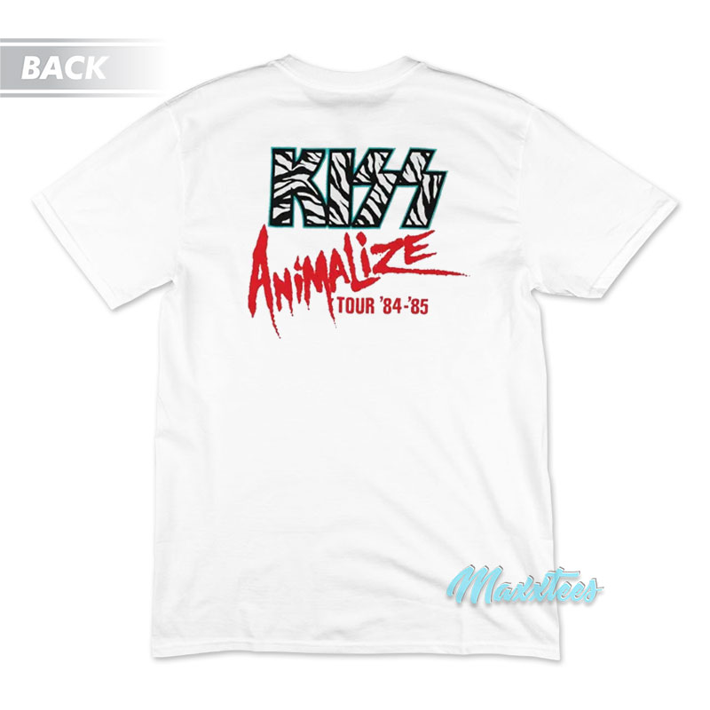 希少 kiss Animalize Tour ´84-´85 ラグラン Tシャツ Kiss Animalize Tour 84-85 T-Shirt - Maxxtees.com