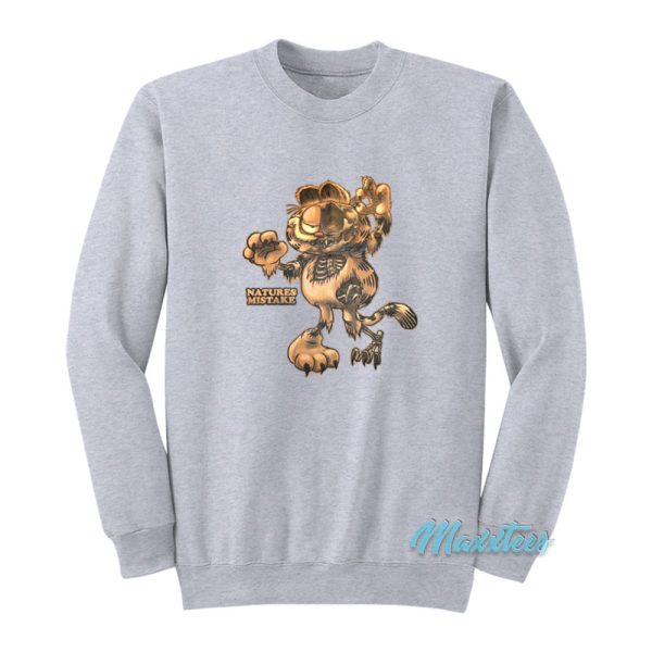 Zombie Garfield Natures Mistake Sweatshirt
