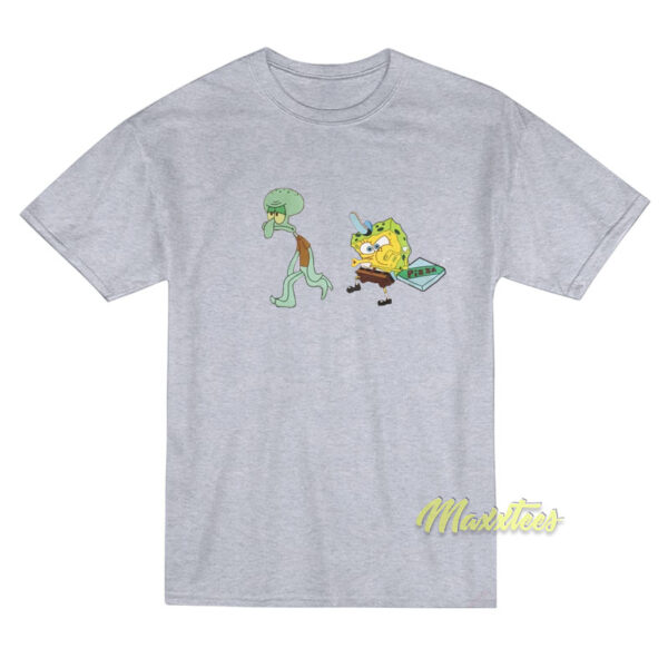 Spongebob and Squidward Krusty Krab Pizza T-Shirt