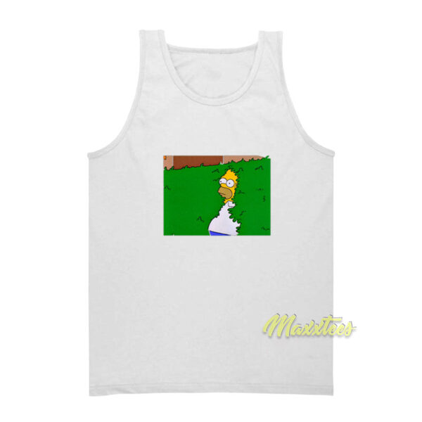 Homer Simpson Disappearing Into The Bushes Tank Top