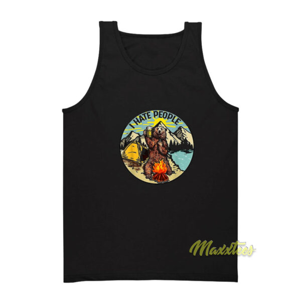 Bear Camping I Hate People Tank Top