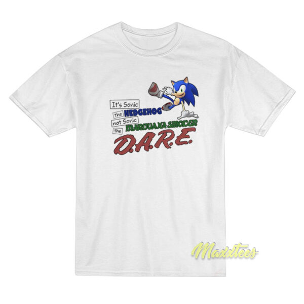 Sonic Hedgehog Marijuana Smoker Dare T-Shirt