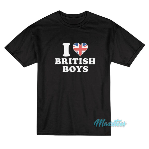 I Love British Boys American Flag T-Shirt