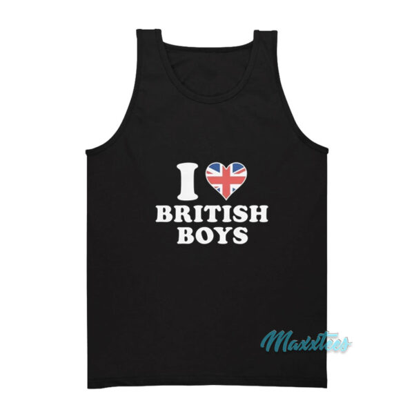 I Love British Boys American Flag Tank Top