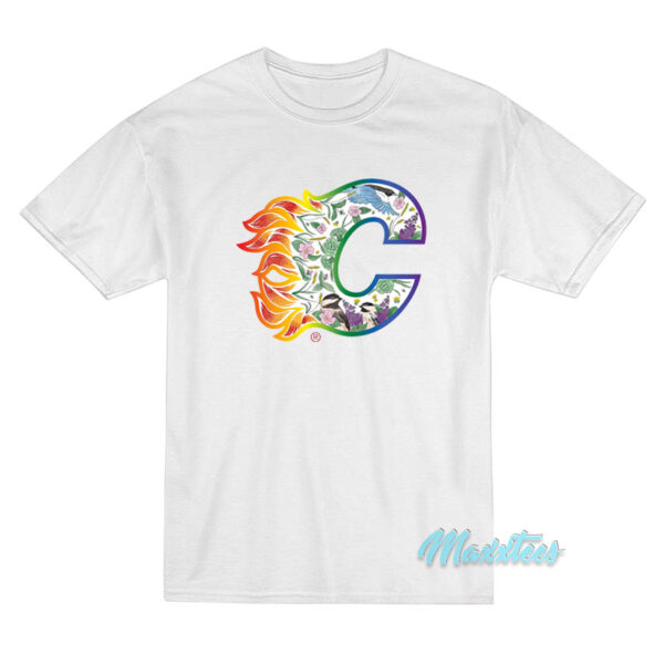 Calgary Flames Pride Night Logo T-Shirt
