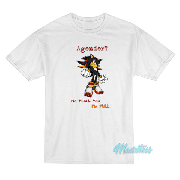 Sonic Shadow Agender No Thank You T-Shirt