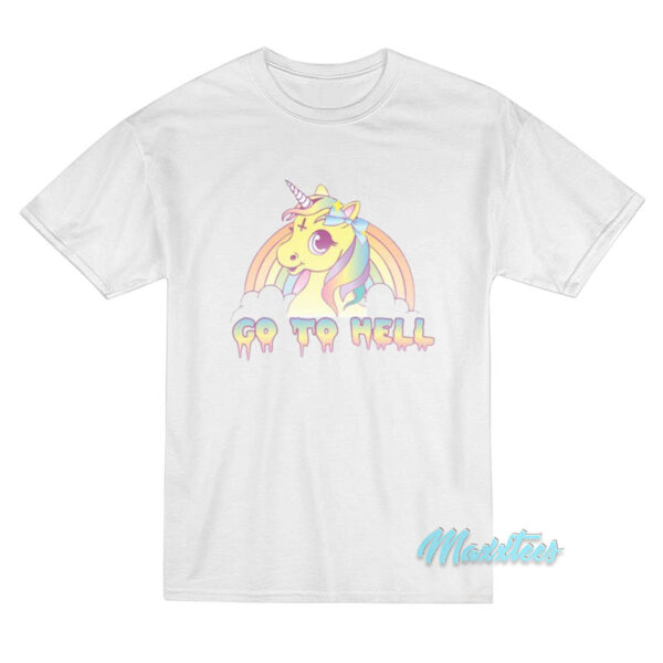 Go To Hell Unicorn Rainbow T-Shirt
