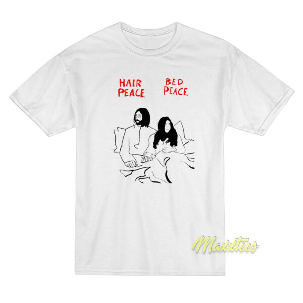 Hair Peace Bed Peace John Lennon T-Shirt