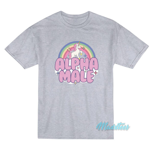 Ironic Alpha Male Unicorn Rainbow T-Shirt