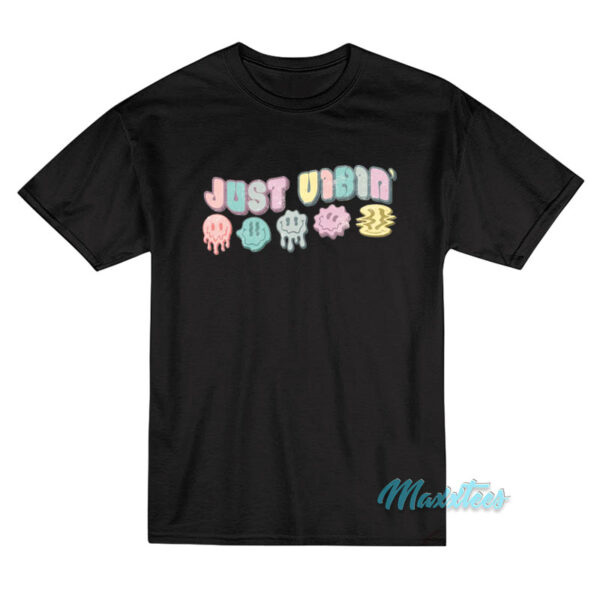 Just Vibin' Dripping Smiley Faces T-Shirt