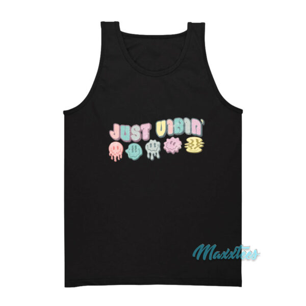 Just Vibin' Dripping Smiley Faces Tank Top