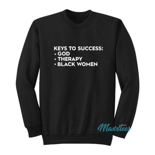 Key To Success God Therapy Black Women Sweatshirt