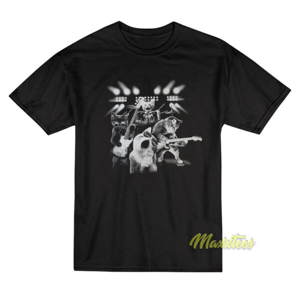 Cat Rock Playing Guitar and Drums T-Shirt
