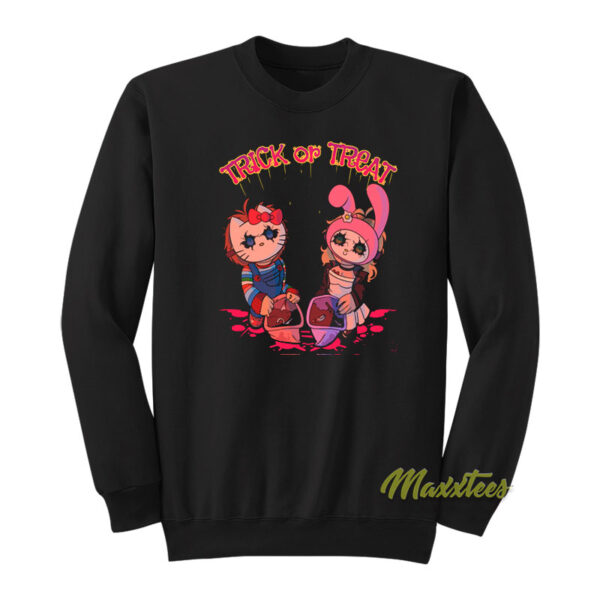 Chucky and Tiffany Hello Kitty Trick or Treat Sweatshirt