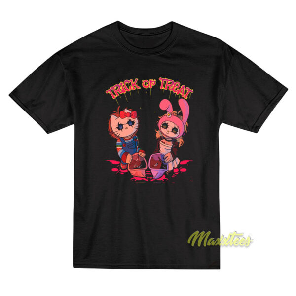 Chucky and Tiffany Hello Kitty Trick or Treat T-Shirt